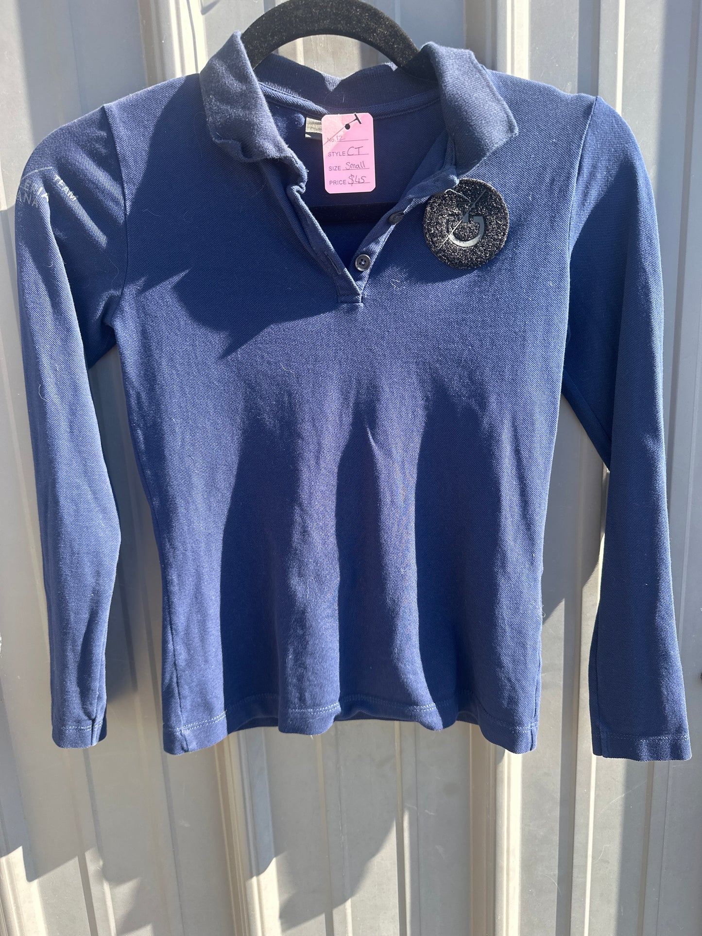 Kids Navy Cavalleria Toscana Long Sleeve Polo